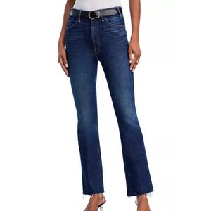 MOTHER Hustler Ankle Fray Jeans Womens 24 High Rise Raw Hem Denim